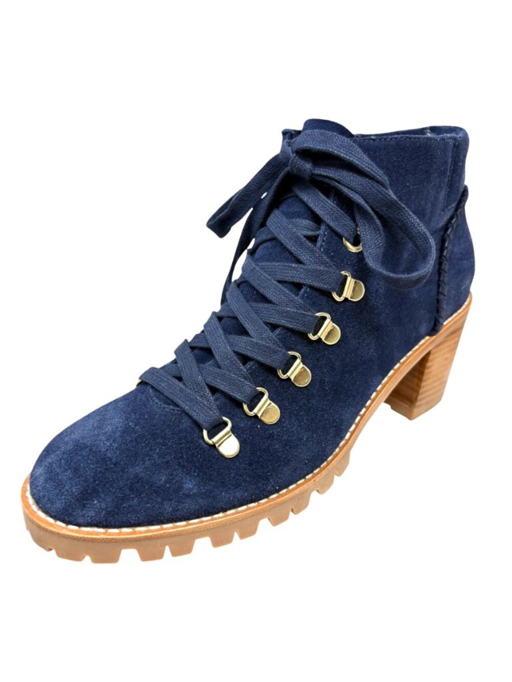 Jack Rogers Poppy Navy Suede Whipstitch Hiking Boots